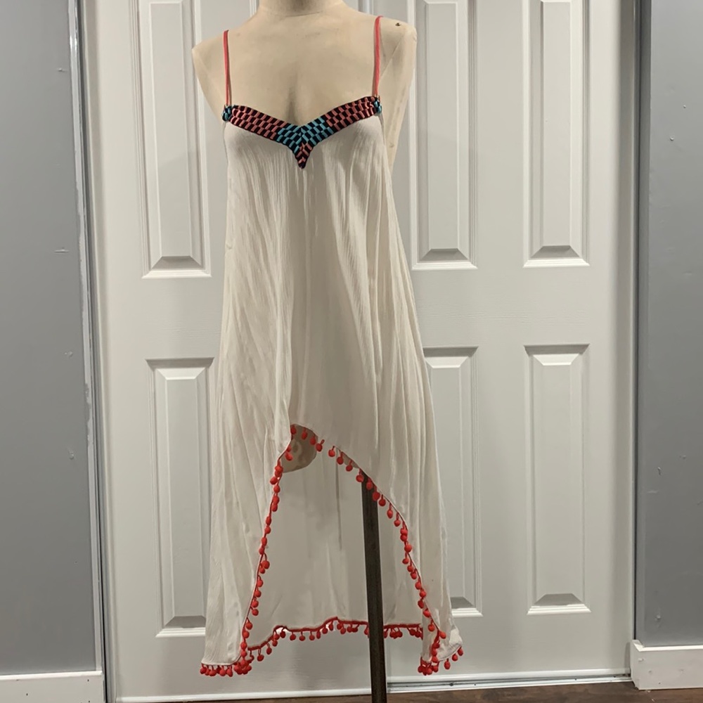 White sheer bathing suit cover